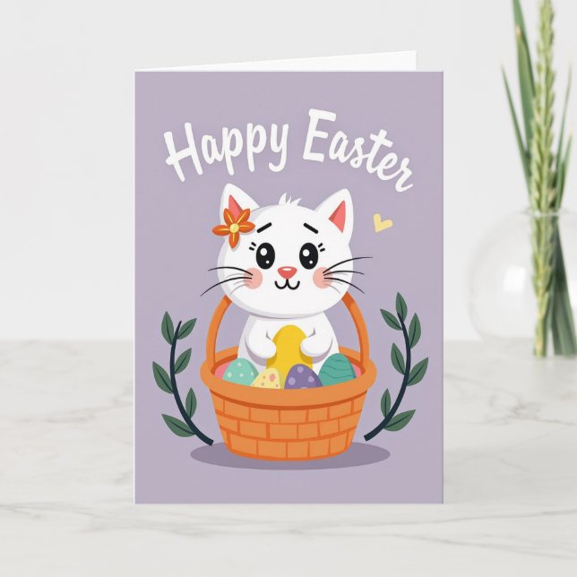 Feline Easter Egg Pattern Card (Front)
