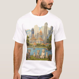 Feline Explorers at Merlion Park, Singapore T-Shirt