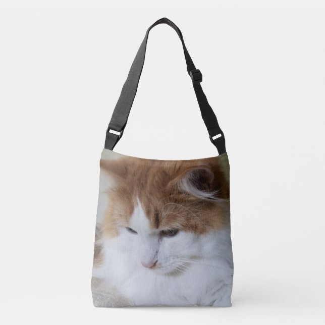 (Feline Fancy) Kitty Contemplation: Cat Photo Crossbody Bag (Front)