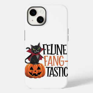 Feline Fang-tastic Halloween Vampire Cat Design Case-Mate iPhone 14 Case