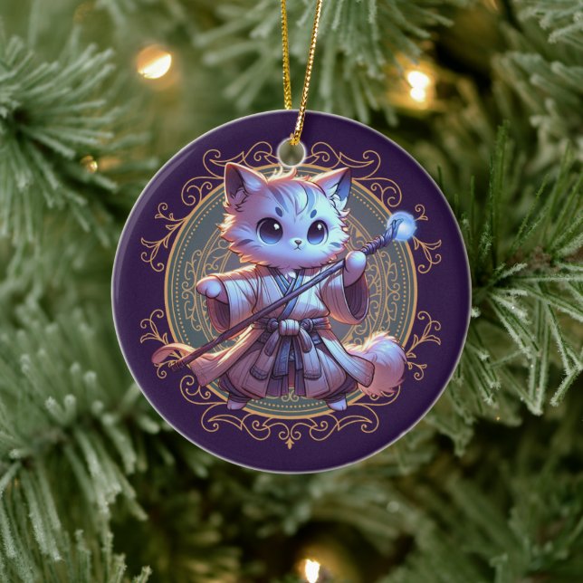Feline Fantasy Adventure Ceramic Tree Decoration (Tree)