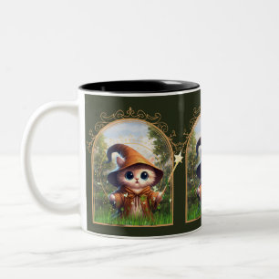 Feline Fantasy Adventure Two-Tone Coffee Mug