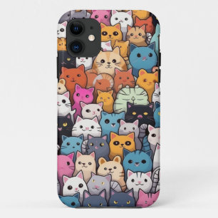 Feline Fantasy: Cute Anime Cats Galore iPhone 11 Case