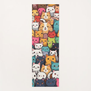 Feline Fantasy: Cute Anime Cats Galore Yoga Mat