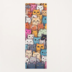 Feline Fantasy: Cute Anime Cats Galore Yoga Mat