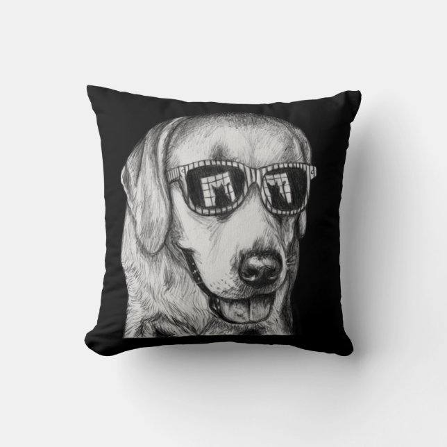 Feline Fascination Dog Art Pillow (Front)