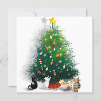 Feline Festivities: 'Fishmas' Tree Holiday Card