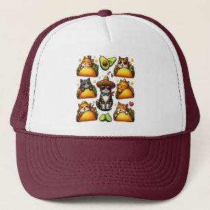 Feline Fiesta: Cats and Tacos Trucker Hat