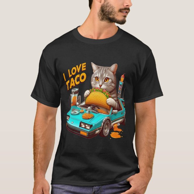 Feline Fiesta I love Taco T-Shirt (Front)