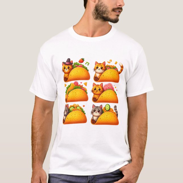 Feline Fiesta in a Taco T-Shirt (Front)