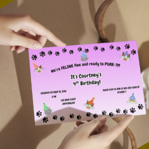 Feline Fine and Ready to PURR-ty Invitation