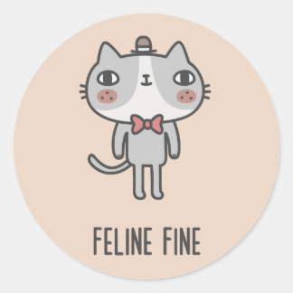 Feline Fine Classic Round Sticker