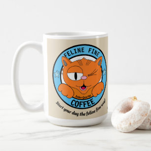 FELINE FINE COFFEE Cute Cartoon Cat Señor Gato Mug