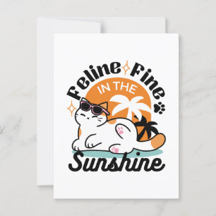 Feline Fine in the Sunshine – Relaxed Tropical Cat Postcard
