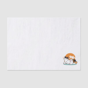 Feline Fine in the Sunshine – Relaxed Tropical Cat Tissue Paper