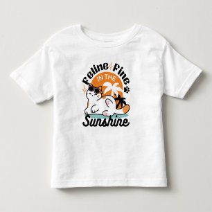 Feline Fine in the Sunshine – Relaxed Tropical Cat Toddler T-Shirt