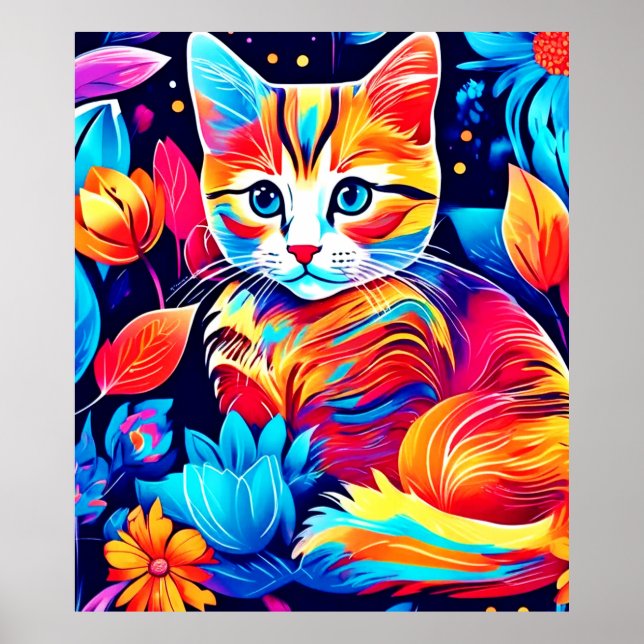 Feline Floral Fantasy Poster (Front)