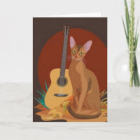 Feline & Folk Music Greeting Card