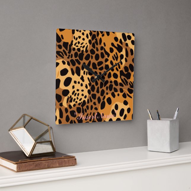 Feline Freckles Square Wall Clock (Office)