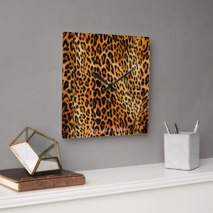 Feline Freckles Square Wall Clock