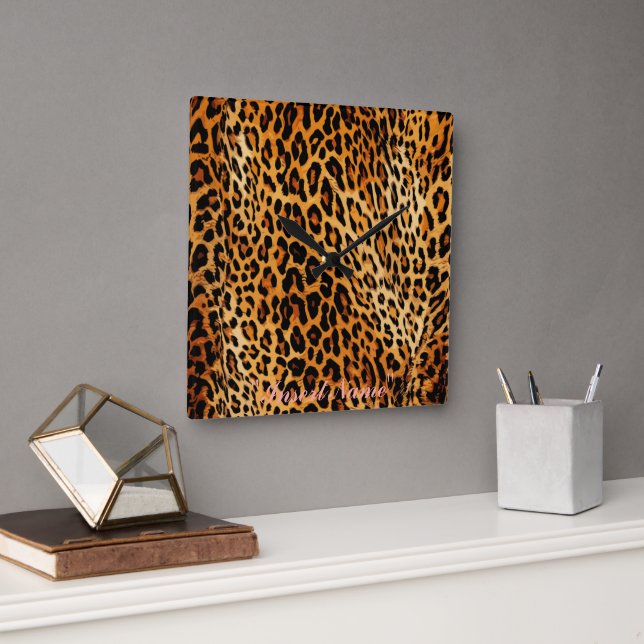 Feline Freckles Square Wall Clock (Office)