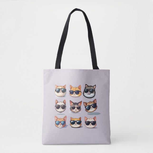 Feline Frenzy-Cat Theme Casual Tote (Front)