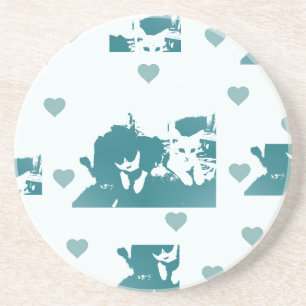 Feline Friends. Adorable Kitten Duo. Coaster