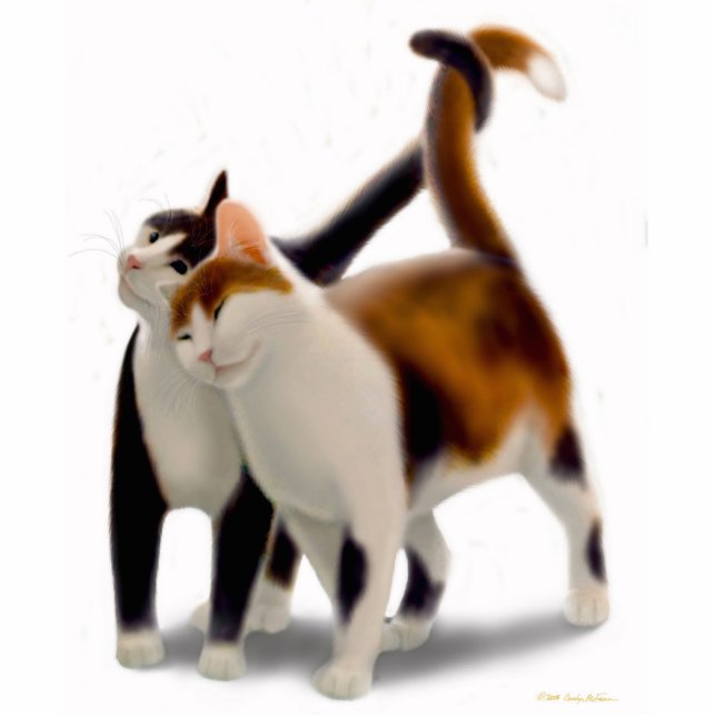 Feline Friends Holiday Ornament Photo Sculpture Decoration (Front)