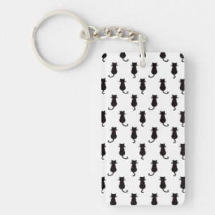 Feline Fun Forever Whimsical Cats Black Cat Motif Key Ring