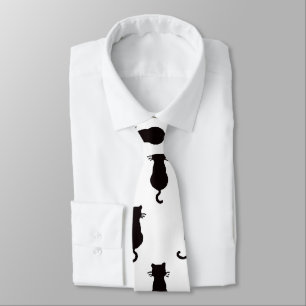 Feline Fun Forever Whimsical Cats Black Cat Motif Tie