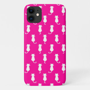 Feline Fun Forever Whimsical Cats Fucshia iPhone 11 Case