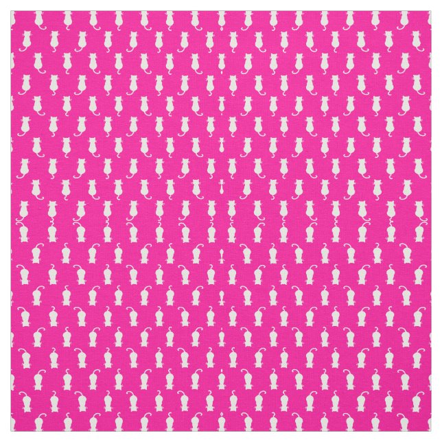  Feline Fun Forever Whimsical Cats Fucshia Fabric (Swatch)