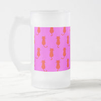 Feline Fun Forever Whimsical Red Cats Pink