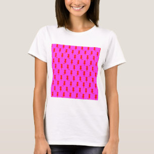 Feline Fun Forever Whimsical Red Cats Pink T-Shirt