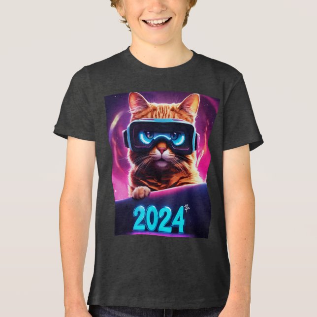 Feline Future: 2024 VR Vision T- shirt (Front)