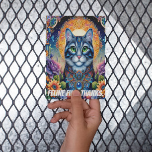 Feline Gaze: The Emerald-Eyed Cat Postcard