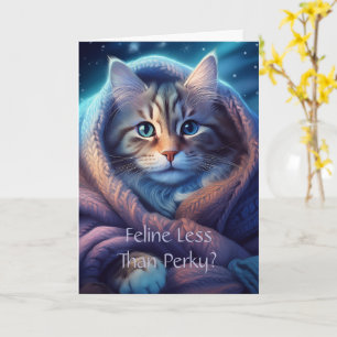 Feline Get Well Card, 5" x 7" Folded Greeting Card