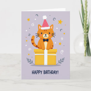 Feline Gift Birthday Card