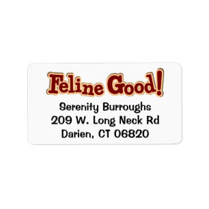 Feline Good - Kitty Quote Cute Kitten Lover Cat Label