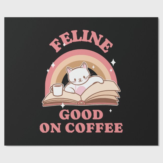 Feline Good on Coffee Wrapping Paper (Flat)