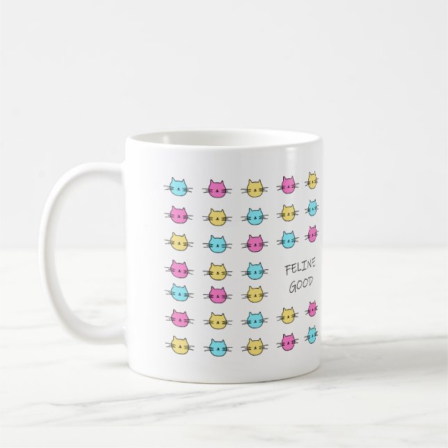 Feline Good Rainbow Cat Mug (Left)