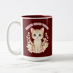 feline good today Two-Tone coffee mug