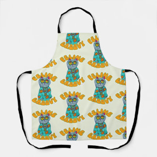 Feline Groovy Hippie Cat Fun Toon Art Apron