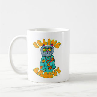Feline Groovy Hippie Style Cat Art S Coffee Mug
