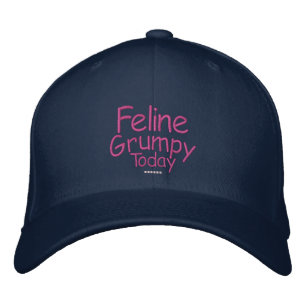 Feline Grumpy Today Embroidered Hat