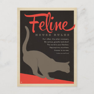 Feline House Rule Postcard