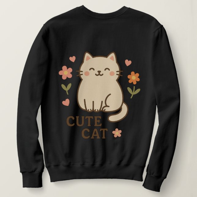 Feline in Bloom Sweatshirt (Design Back)