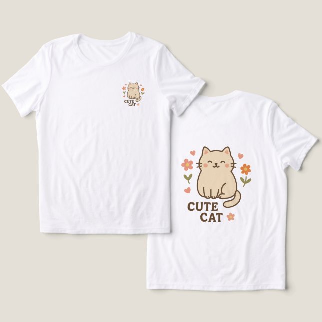 Feline in Bloom Tri-Blend Shirt (Design Front & Back)