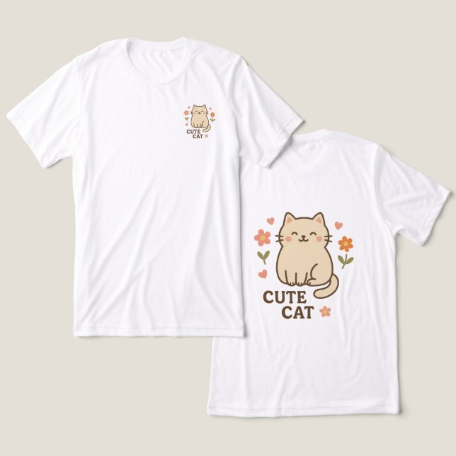 Feline in Bloom Tri-Blend Shirt (Design Front & Back)