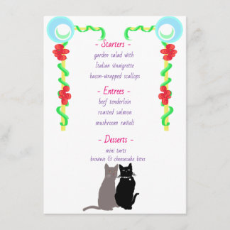 Feline Like We're Getting Married Dinner Menu